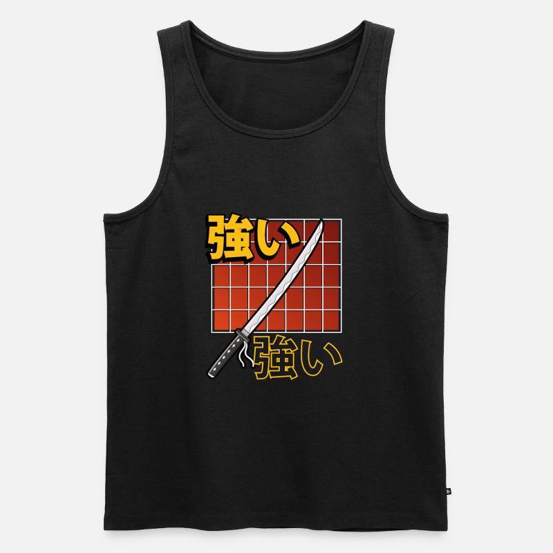 Samurai katana schwert - Männer Premium Bio Tank Top - Schwarz