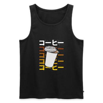 Café frais Kawaii sucré - Débardeur bio Premium Homme - noir - Devant - AI Model Male 178 light (178cm)
