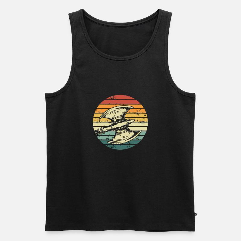 Retro sonne Der Wikingeraxt - Männer Premium Bio Tank Top - Schwarz