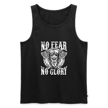 Wikinger Keine Angst Kein Ruhm - Männer Premium Bio Tank Top - Schwarz - Vorne - Michal (187cm)