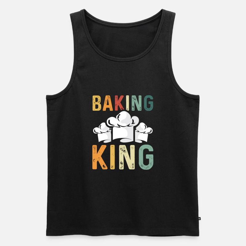 Backkönig Retro - Männer Premium Bio Tank Top - Schwarz