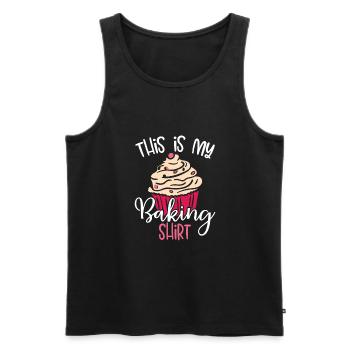 This is my cheek shirt - Men's Premium Organic Tank Top - black - Front - AI Model Male 178 light (178cm)