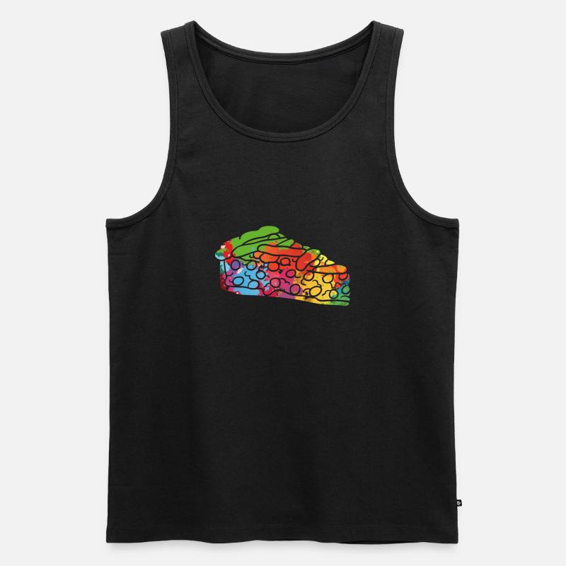 Bunter Kuchen - Männer Premium Bio Tank Top - Schwarz
