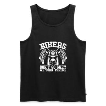 Biker Werden Nicht Grau Chrom - Männer Premium Bio Tank Top - Schwarz - Vorne - Michal (187cm)