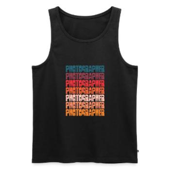Fotografie Retro Bunt - Männer Premium Bio Tank Top - Schwarz - Vorne - Michal (187cm)
