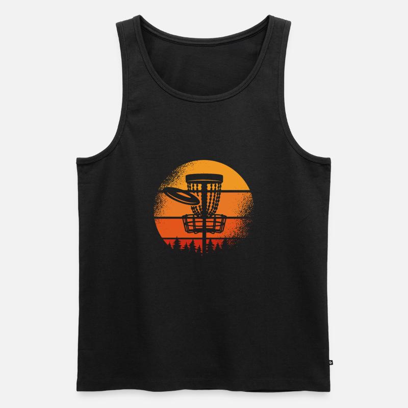 Disc Golf Retro-sonne - Männer Premium Bio Tank Top - Schwarz
