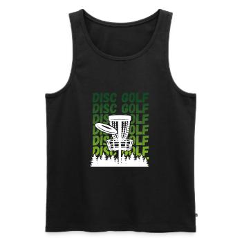 Catch basket for disc golf - Men's Premium Organic Tank Top - black - Front - AI Model Male 178 light (178cm)