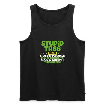Stupid Tree Noun Disc Golf - Men's Premium Organic Tank Top - black - Front - AI Model Male 178 light (178cm)