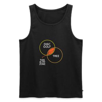 Disc Golf And Tree Zone - Men's Premium Organic Tank Top - black - Front - AI Model Male 178 light (178cm)