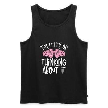 Ich Denke Entweder Oder - Männer Premium Bio Tank Top - Schwarz - Vorne - AI Model Male 178 light (178cm)