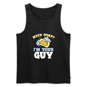 Ich Bin Deine Kerlseife - Männer Premium Bio Tank Top - Schwarz - Vorne - AI Model Male 178 light (178cm)