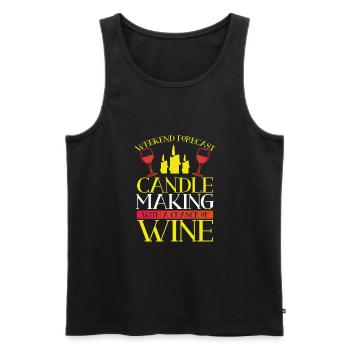 Kerzenherstellung Mit Wein - Männer Premium Bio Tank Top - Schwarz - Vorne - AI Model Male 178 light (178cm)