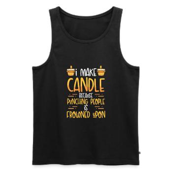 Lustig, Ich Mache Kerze - Männer Premium Bio Tank Top - Schwarz - Vorne - AI Model Male 178 light (178cm)