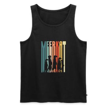 Suricates colorés - Débardeur bio Premium Homme - noir - Devant - AI Model Male 178 light (178cm)