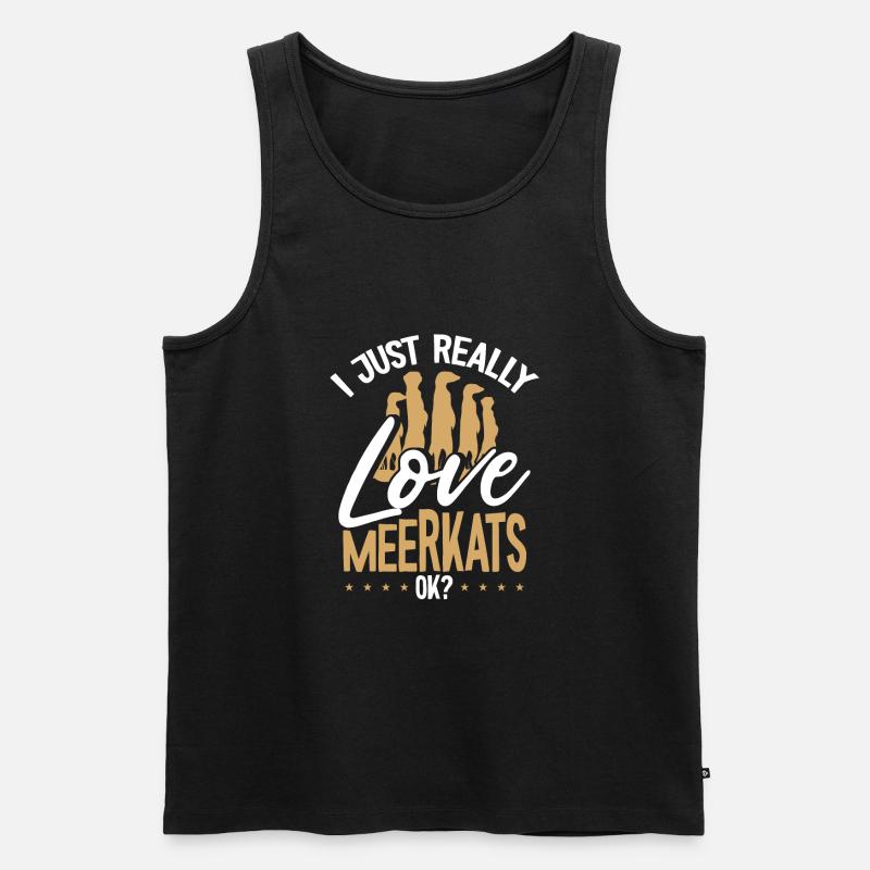 Ich Liebe Erdmännchen Einfach Sehr - Männer Premium Bio Tank Top - Schwarz