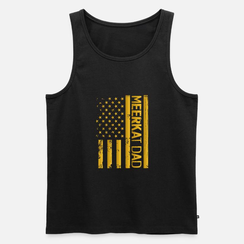 Erdmännchen Amerika Vater - Männer Premium Bio Tank Top - Schwarz