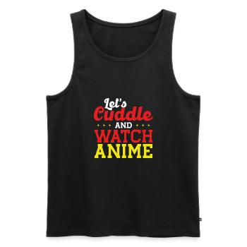Cuddle and watch anime - Men's Premium Organic Tank Top - black - Front - Michal (187cm)