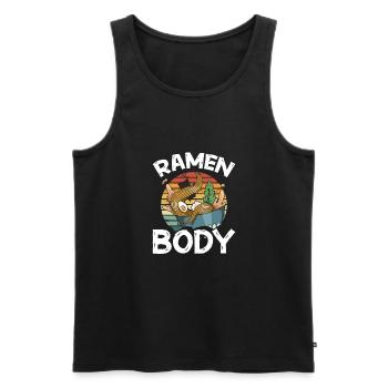 Ramen Body - Men's Premium Organic Tank Top - black - Front - AI Model Male 178 light (178cm)