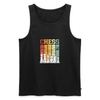 Chess game Retro vintage - Men's Premium Organic Tank Top - black - Front - Michal (187cm)