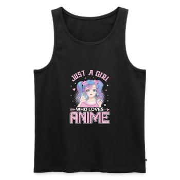 Juste une fille qui aime Anime! Bande dessinée japonaise - Débardeur bio Premium Homme - noir - Devant - Michal (187cm)