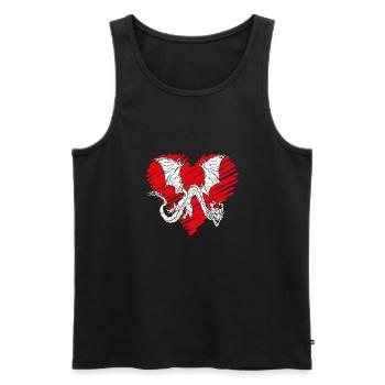 Sweet Dragon Heart - Men's Premium Organic Tank Top - black - Front - Michal (187cm)