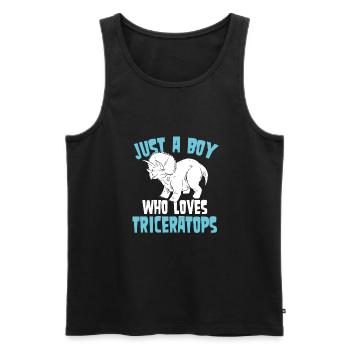 Just a boy who loves Triceratops - Men's Premium Organic Tank Top - black - Front - Michal (187cm)