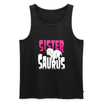 Schwester Triceratops - Männer Premium Bio Tank Top - Schwarz - Vorne - Michal (187cm)