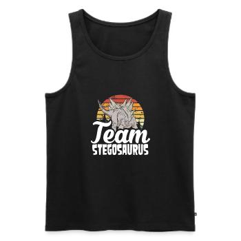 Team Stegosaurus Retro-sonne - Männer Premium Bio Tank Top - Schwarz - Vorne - Michal (187cm)