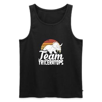 Team Triceratops Retro-sonne - Männer Premium Bio Tank Top - Schwarz - Vorne - Michal (187cm)