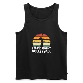 I speak volleyball fluently - Men's Premium Organic Tank Top - black - Front - Michal (187cm)