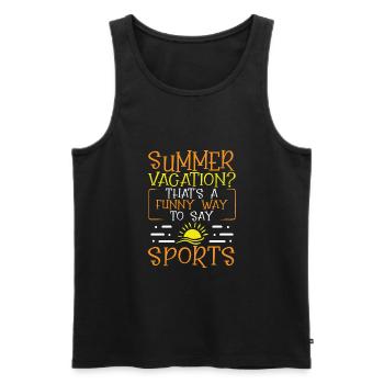 Sporty summer holidays - Men's Premium Organic Tank Top - black - Front - AI Model Male 178 light (178cm)
