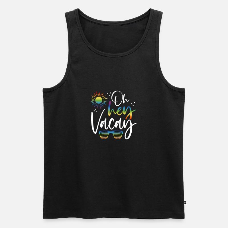 Oh Hey Sommerferien - Männer Premium Bio Tank Top - Schwarz