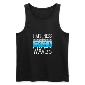 Happiness comes in waves - Men's Premium Organic Tank Top - black - Front - AI Model Male 178 light (178cm)