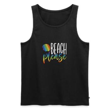 Beach Please - Men's Premium Organic Tank Top - black - Front - AI Model Male 178 light (178cm)