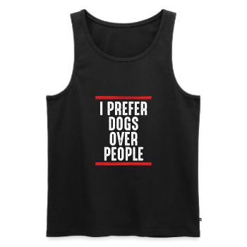 I prefer dogs over humans - Men's Premium Organic Tank Top - black - Front - Michal (187cm)