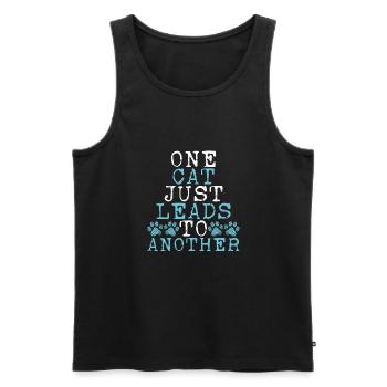 A cat leads only - Men's Premium Organic Tank Top - black - Front - Michal (187cm)