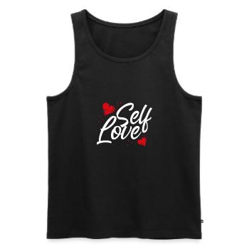 Amour de soi en couple - Débardeur bio Premium Homme - noir - Devant - Michal (187cm)