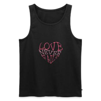 Love Never Fails - Men's Premium Organic Tank Top - black - Front - Michal (187cm)