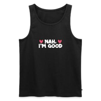 Love Never Fails - Men's Premium Organic Tank Top - black - Front - Michal (187cm)