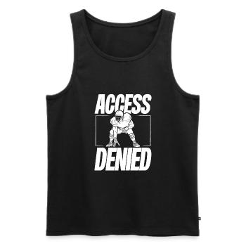 Access line Denied - Men's Premium Organic Tank Top - black - Front - AI Model Male 178 light (178cm)
