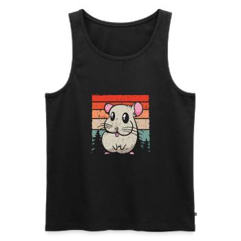 Süßer Chinchilla Vintage - Männer Premium Bio Tank Top - Schwarz - Vorne - Michal (187cm)
