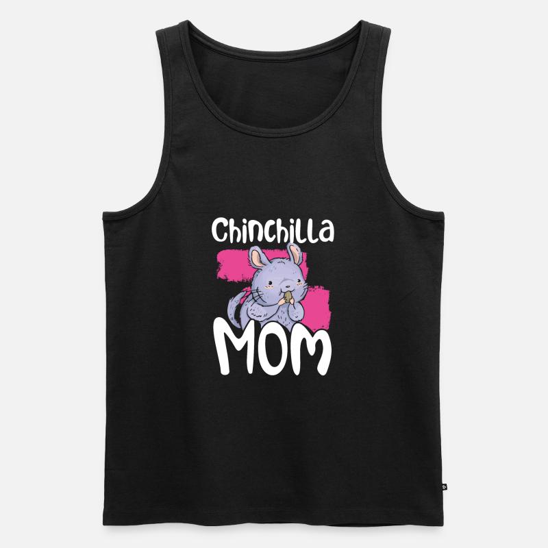 Chinchilla Mutter - Männer Premium Bio Tank Top - Schwarz
