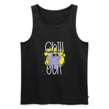 Refroidissement du chinchilla - Débardeur bio Premium Homme - noir - Devant - Michal (187cm)