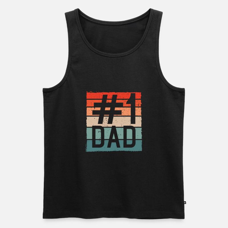 Vater Nummer Eins - Männer Premium Bio Tank Top - Schwarz