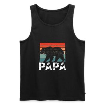 Bear in Vintage Retro - Men's Premium Organic Tank Top - black - Front - AI Model Male 178 light (178cm)