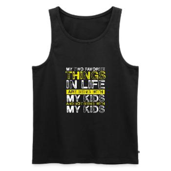 Meine Zwei Liebsten Dinge Im Leben - Männer Premium Bio Tank Top - Schwarz - Vorne - AI Model Male 178 light (178cm)