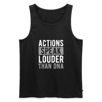 Taten Sprechen Lauter Als Dna - Männer Premium Bio Tank Top - Schwarz - Vorne - AI Model Male 178 light (178cm)