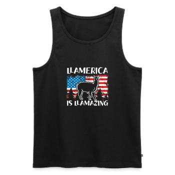 America is incredible - Men's Premium Organic Tank Top - black - Front - AI Model Male 178 light (178cm)