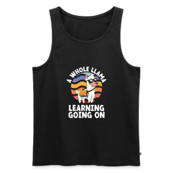 A whole llama vintage - Men's Premium Organic Tank Top - black - Front - AI Model Male 178 light (178cm)