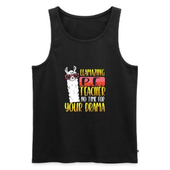 Lama Sports Teacher - Men's Premium Organic Tank Top - black - Front - AI Model Male 178 light (178cm)